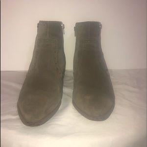 Marc Fisher Leather Western Detailed Ankle Bootie